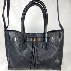 Payless Black Vegan Leather Satchel Messenger